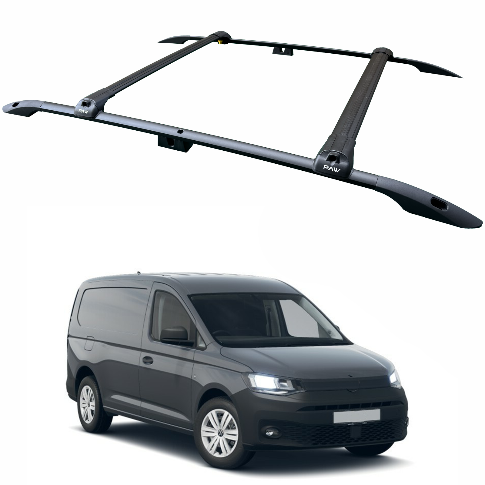 For Volkswagen Caddy V 2020-2025 Roof Rails and Roof Rack Cross Bars Plus Black For Volkswagen Caddy V 2020-2025 Roof Rails and Roof Rack Cross Bars Plus Black